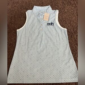 New Womens Peter Millar Athletic Polo Light Blue Tank Top Size Medium